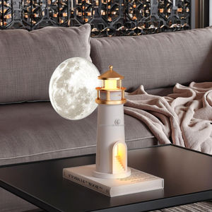 Stile moderno camera da letto letto lampada da scrivania con telecomando bianco caldo che emette luce di luna ABS materiale per soggiorno - Product Image 6