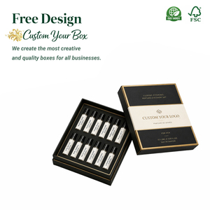 Caja de Embalaje para Fragancias Negra y Dorada, Botella de Bayoneta de 15 ml, Proveedor de Embalaje con Logotipo Personalizado, Embalaje de Regalo de Lujo - Product Image 1
