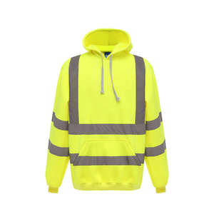 Felpe con cappuccio Pullover riflettente ad alta visibilità EN ISO 20471 classe <span class=keywords><strong>2</strong></span>/ ANSI classe <span class=keywords><strong>2</strong></span> felpa di sicurezza a maniche lunghe giallo influenza - Product Image 3