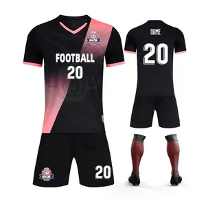 Maillot de football personnalisé 100% polyester vêtements de football uniforme maillots de football à séchage rapide