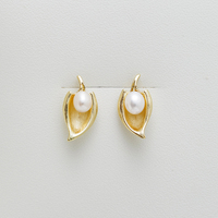 Nouveau Design 925 Sterling Silver Baroque Bijoux Femmes Perle Boucles D'oreilles Naturel Perle D'eau Douce Bien-Être Boucles D'oreilles En Alliage
