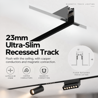 Module LED Magnétique Intelligent à Intensité Variable RGB en Alliage d'Aluminium, CRI 90 Élevé, 23mm, Modules Spot Linéaires, Contrôle par Application, pour Villa et Appartement