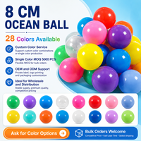 Balles de piscine à balles certifiées CE CPC ASTM EN71, 8 cm, jouet gonflable, sans BPA, en PE vierge, plastique souple, vente en gros en vrac