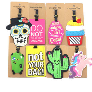 Travel Custom Design 3d rialzato in rilievo Logo valigia appendiabiti in gomma morbida Pvc etichetta per bagagli vuota con cinturino - Product Image 2