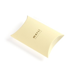 <strong>Merci</strong> Custom Logo Paper Jewelry Box Hot Stamping Small Pillow Box Gift Candy Packaging Carton Small Folding Gift Box - Product Image 6
