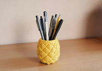 Support à stylos et pot de fleurs en plastique en forme d'ananas, organiseur de bureau