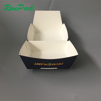 Caja de cartón de silicona de 6 pulgadas para pared, caja de papel de comida rápida de 2 hamburguesas grandes, venta al por mayor, mac jumbo