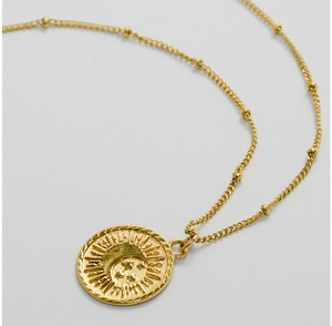 Collar de acero inoxidable con colgante de sol, Estrella y Luna, regalo de Navidad, 2020 - Product Image 1