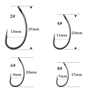 नदियों और झीलों में नीचे मछली पकड़ने के लिए <span class=keywords><strong>3</strong></span> उच्च कार्बन स्टील कार्प मछली पकड़ने के हुक का पैक - Product Image 3