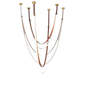 Lustre long design intégré, style loft, villa duplex, escalier, salon, atrium, luminaire suspendu créatif - Product Image 2