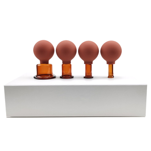 Di alta qualità marrone Anti cellulite vuoto Del Corpo Del Viso Massaggio di Vetro di Aspirazione Coppettazione set di 4pcs-facciale rejuva tazza - Product Image 1