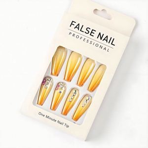 กล่องการ์ดสีขาวลายเลเซอร์ฟอยล์ทองสำหรับเล็บปลอม พร้อมจัดส่งรวดเร็ว บรรจุภัณฑ์โฮโลแกรมสำหรับเล็บปลอมแบบกดติด - Product Image 2