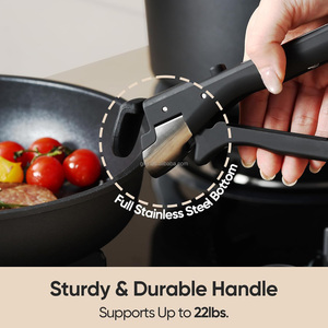 25pcs Modern Metal Versatile Jet Black Non-Stick Casserole Cookware Set Kitchen Oven/Dishwasher/Fridge Safe Space <strong>Saving</strong> <strong>Pots</strong> - Product Image 4