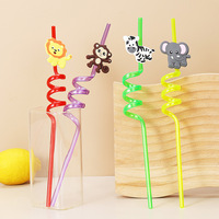 Pailles créatives en forme de fruits, design mignon de dessin animé, parfaites pour les fêtes d'anniversaire des enfants, les vacances et les événements de plage, brosse incluse.