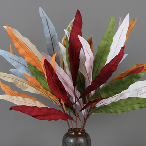 Feuilles de varech artificielles, fleurs en soie, décorations de plafond pour mariage, branche unique, teintes à la main, moulage par injection, fabriqué en Chine - Product Image 1