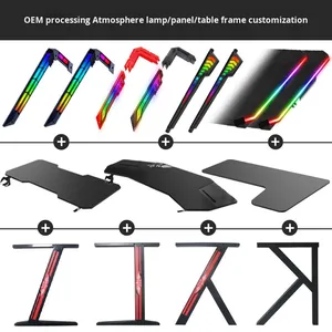 Escritorio de Computadora para Juegos en Forma de L de Metal al por Mayor, Diseño Moderno Grande para Sala de Estar/Oficina - Product Image 6