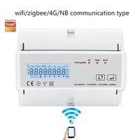 Compteur d'énergie intelligent triphasé Zigbee Tuya avec télécommande, précision de classe 1.0, écran LCD, plage de mesure 0-999999.9 kWh