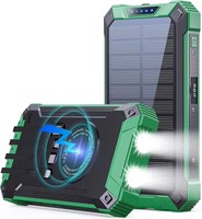 Batería de polímero de litio con carga inalámbrica solar, ultradelgada, doble USB tipo C, alta capacidad, 20000 mA, banco de energía de carga rápida magnética
