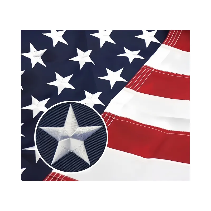 Venta al por mayor al aire libre resistente Nylon Oxford rayas estrellas bordadas EE. UU. Bandera de EE. UU. 3x5 pies banderas americanas con ojales de latón