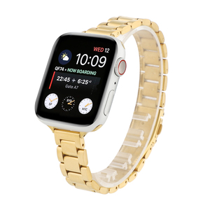 <span class=keywords><strong>Bracelet</strong></span> fin en acier inoxydable pour <span class=keywords><strong>Apple</strong></span> <span class=keywords><strong>Watch</strong></span> série 7 6 5 4 3 2 1, <span class=keywords><strong>boucle</strong></span> trois perles, 41mm, 45mm, 40mm, 44mm - Product Image 2