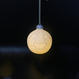 Le plus récent ornement <span class=keywords><strong>de</strong></span> boule suspendue <span class=keywords><strong>de</strong></span> Noël en céramique LED Hollow Out unique avec l'<span class=keywords><strong>image</strong></span> du Père Noël - Product Image 3