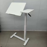 Bureau portable moderne pour ordinateur portable, table de lit pour chambre à coucher avec pieds en métal