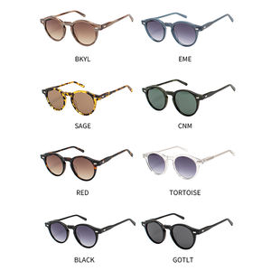 Lunettes de soleil rondes vintage Havana rétro en acétate, monture intégrale, verres dégradés UV400, logo personnalisé, unisexe, cadeau pour adulte, pour <span class=keywords><strong>la</strong></span> plage et les escapades en ville - Product Image 5