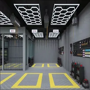 Автостоянка в гараже, Китай, шестигранные светодиодные фонари для гаража, шестиугольный линейный свет