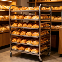 Oven Gas Rak Ganda dengan Sistem Udara Panas, Nampan Putar Otomatis, Layar LED, Bahan Stainless Steel, Aman untuk Makanan, Cocok untuk Restoran dan Industri Roti