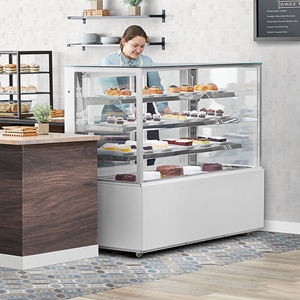 Armoire à gâteaux ventilée en marbre incurvé avec porte en verre Congélateur et réfrigérateur Vitrine d'affichage pour équipement de réfrigération - Product Image 3