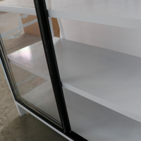 Étagère à médicaments en acier inoxydable avec système de porte coulissante entièrement fermée, armoire de rangement robuste en acier inoxydable transparent