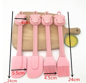 Set di accessori da cucina Set di attrezzature da forno resistente 2 pezzi antiaderente in Silicone rosa carino raschietto Set di pennelli <span class=keywords><strong>per</strong></span> torta - Product Image 2