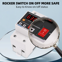 Limiteur de courant électrique automatique AC 2P 63A avec récupération automatique et protection contre les surcharges, relais électronique, disjoncteur