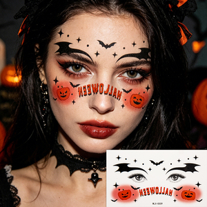 Autocollants de maquillage gothiques effrayants pour Halloween, pour enfants et adultes, effet <span class=keywords><strong>3D</strong></span> toile d'araignée, fard à paupières, tatouage temporaire pour le visage, accessoire d'art corporel - Product Image 1