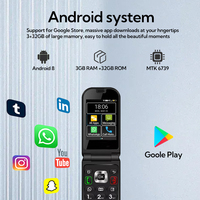 Téléphone à clapet TIQ MINI Q3 avec Google Play, double SIM, SOS à une touche, gros boutons, écran tactile, livraison gratuite, smartphone, prix de gros