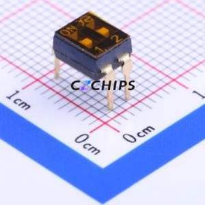 DSIC02THGET DIP Switch Through hole Component (THT) Switch Flat Toggle, Groove Type Single Pole Single Throw 2 2.54mm - Product Image 1