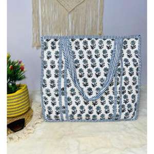 Sac à déjeuner matelassé en coton, imprimé floral abstrait, sac à main, sacs de courses imprimés au bloc, sac de plage, sacs de voyage et sacs fourre-tout à bandoulière - Product Image 2