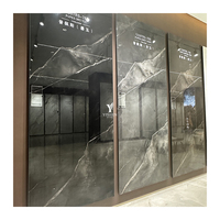 Ubin Porselen Sintered Stone Ukuran Besar 1200x2400, Motif Marmer Putih Calacatta, untuk Latar Belakang TV, Kamar Tidur, dan Ruang Tamu, Gaya Modern