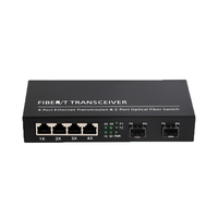 SFP媒体转换器 4端口千兆以太网，传输距离10-80公里，DC+5V供电，适合家庭办公