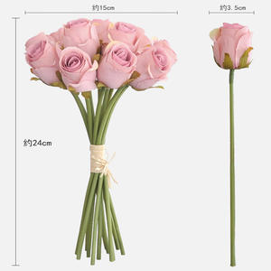 ช่อดอกกุหลาบปลอมขนาดพกพาสำหรับติดทางเดินงานแต่งงานของตกแต่งบ้านแบบ D224 - Product Image 5