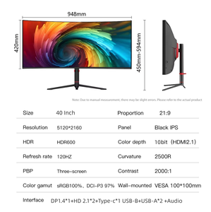 <span class=keywords><strong>Meilleur</strong></span> moniteur de jeu 5K à écran <span class=keywords><strong>incurvé</strong></span> de 40 pouces avec LED haute résolution pour les joueurs sur ordinateur <span class=keywords><strong>PC</strong></span> - Product Image 5