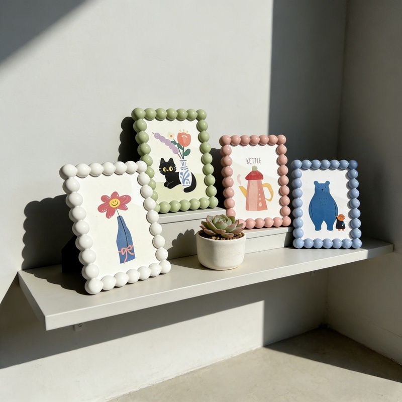 Cute Cartoon Bead Edge Photo Frame