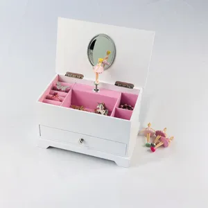 独特的女孩珠宝盒定制印刷手摇曲拐音乐盒运动
