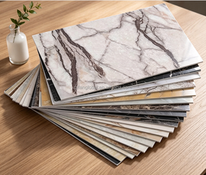 Tôle d'acier revêtue de PVC marbré haute définition pour la décoration de cuisine. Tôle métallique revêtue disponible en stock et personnalisable. - Product Image 6