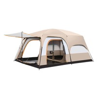 Tente de camping extérieure à deux chambres et un salon, double couche, quatre saisons, en tissu Oxford, portable, pliable, protection solaire, équipement de camping en parc