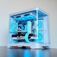 Wanjia Tianmu MINI châssis d'ordinateur de bureau avec vue sur la mer en verre incurvé MATX240 MicroATX support en métal stocké sans colonne