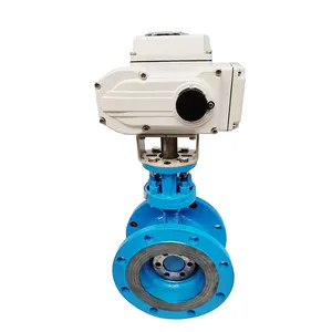 OEM 1 inch Electric Single Flange Type Hard Tight Metal Butterfly Valve 100mm With Electric Actuator AC220V 4-20mA