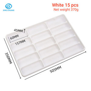 Estuche de exhibición de lentes ópticas de plástico duradero de 15 parcelas, caja de almacenamiento de gafas de sol blancas, soporte organizador de exhibición - Product Image 3