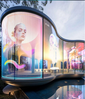 Écran vidéo mural intérieur flexible en verre transparent 6 mm Android LED Kiosk TV 1 pièce tactile pour magasin de détail et signalétique