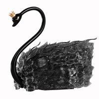 Blocchi Artistici Cigno Nero con Luci, Fiori Eterni, Blocchi da Costruzione Stimolanti per Arte da Scrivania, Miniature OEM